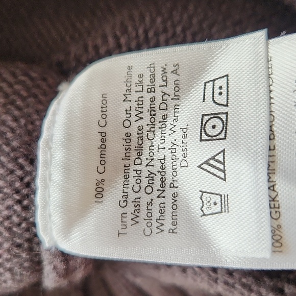 Eddie Bauer 100% combed cotton sweater luxury crew neck grey fisherman core - Picture 13 of 15